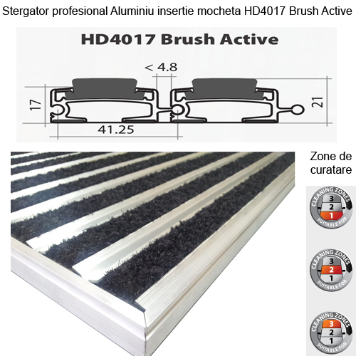 Stergator Aluminiu HD4017 Brush Active